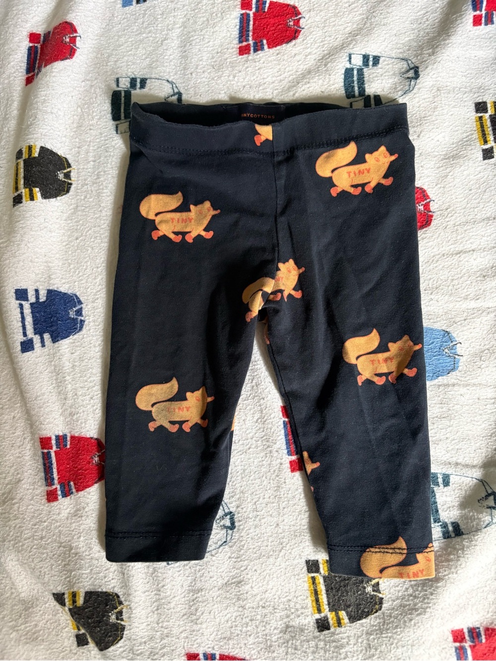 Tiny Cottons Navy Fox Print Leggings